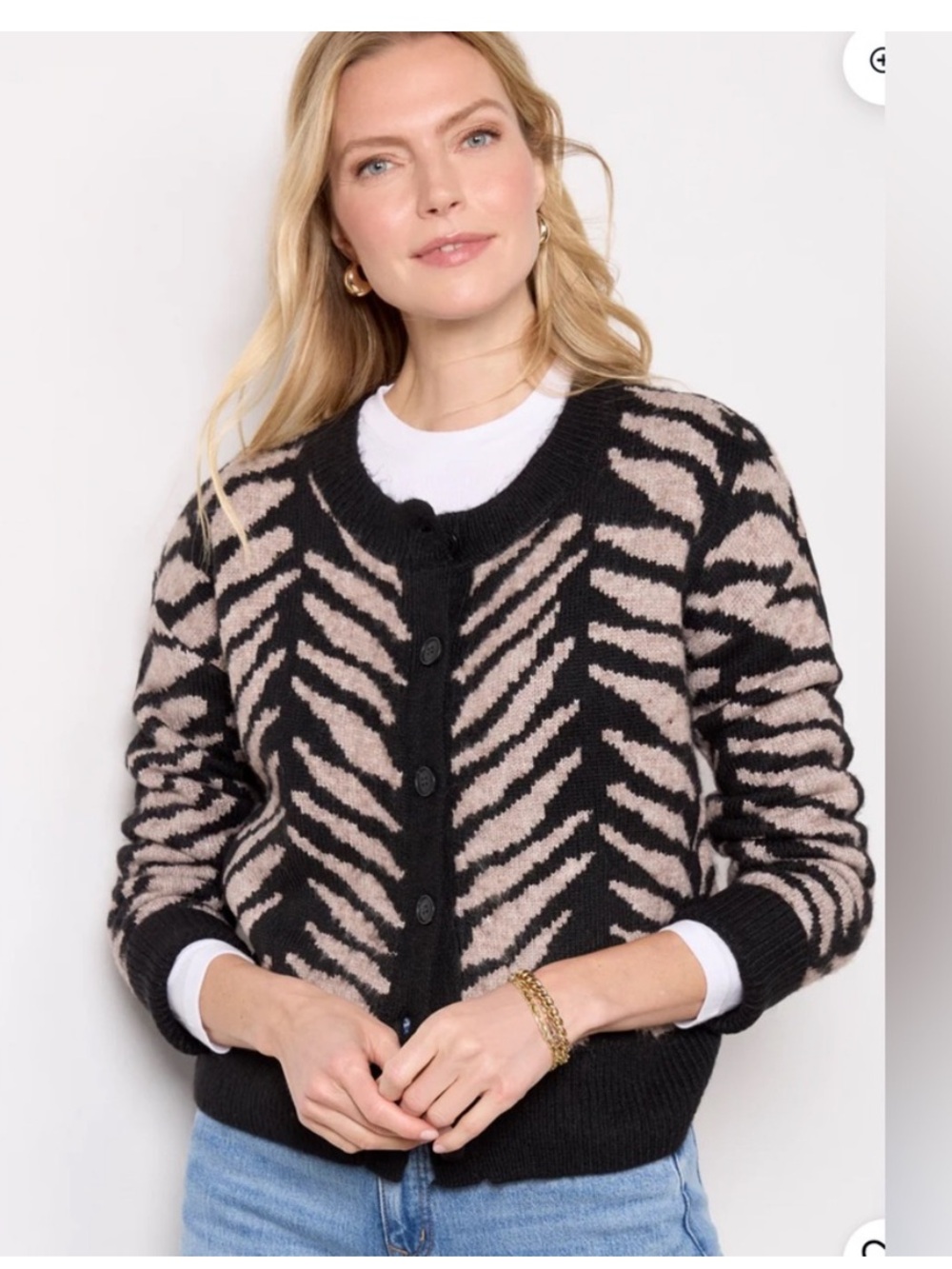 NWT Evereve size XS Wyatt cardigan in black and latte
